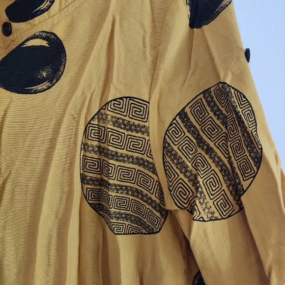 Afrocentric Mustard Yellow Tunic Blouse - Picture 6 of 8
